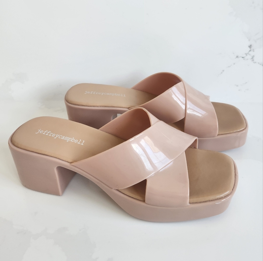 Jeffrey Campbell Bubblegum Platform Slide Sandals Nude Size 7